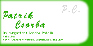patrik csorba business card